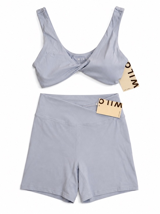 Wilo The Label Other - Wilo The Label Twist Sports Bra & V Waist Biker Short Set Powder Blue M NWT
